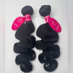 24” 100% Human Hair Body Wave Bundles – Natural Black, Soft Silky Weft Extension